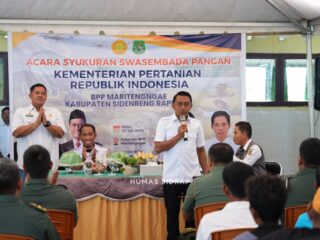 Di BPP Sereang, Bupati Sidrap Bersama Petani Simak Pengumuman Swasembada Pangan