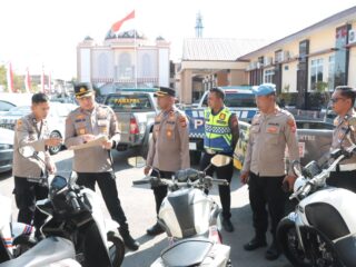 Pastikan Kendaraan Siap Digunakan, Kapolres Cek Ranmor Dinas Polres Sidrap