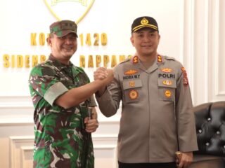 Perkokoh Sinergi TNI-Polri, Kapolres Sidrap Silaturahmi Bersama Dandim
